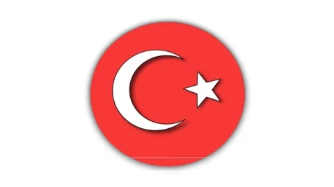 Rotating Turkey Flag Circle Animation Clip Stock Footage 331621660