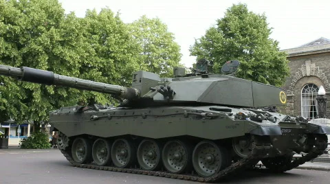 Rotating turret on tank Video stock 852138