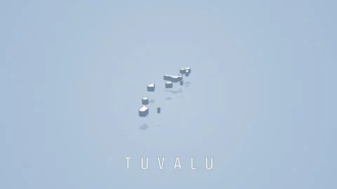 Rotating tuvalu map animation on solid background Stock Footage 314339755