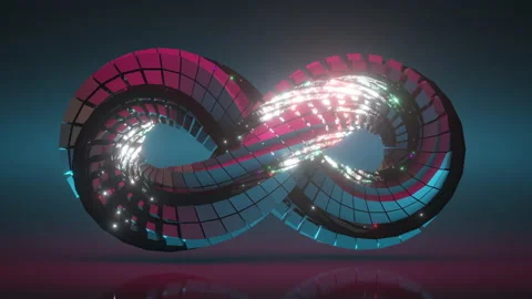 Rotating twisted infinity symbol seamless loop 3D render animation Stock Footage 172485994