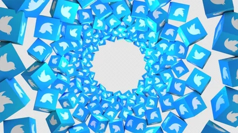Rotating Twitter Icons On Alpha Video stock 165177789