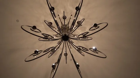 Rotating Unique Chandelier Design On Ceiling Stock Footage 127146616
