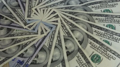 Rotating US dollars banknotes business background. Stock Footage 61410564