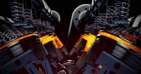 Rotating V8 Engine Pistons On A Crankshaft. Perfect Loop. Stock Footage 161504075