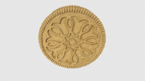 Rotating Vanilla Sandwich Cookie with Alpha Channel. Stock Footage 348434469