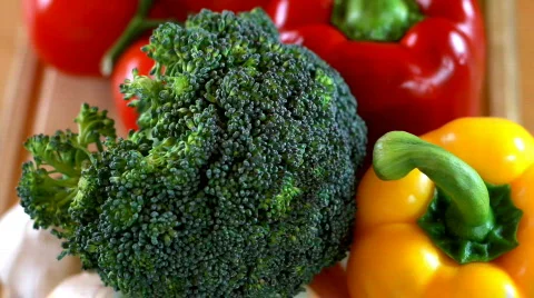 Rotating vegetables Stock Footage