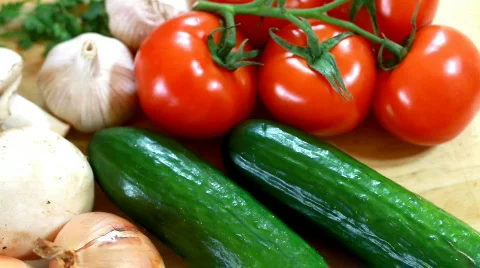 Rotating vegetables loopable Stock Footage 698843