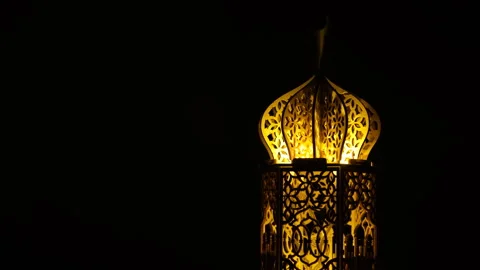 Rotating video of ornament mosque shape on bokeh background for Ramadan Stock Footage 296149851