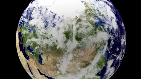 Rotating view of the Earth from space on a black background Stock Footage 339462018