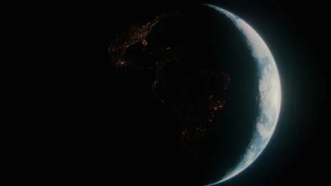 Rotating view of the Earth from space with the Moon in the background, 4K 60fps Stock Footage 278870224