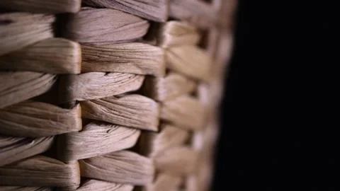 A rotating view of a handcrafted wicker basket in natural, unpeeled dark br.. Stock-Footage 264304588