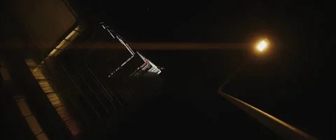 Rotating view looking up skyscrapers at night, LA  Stock Footage 300362709