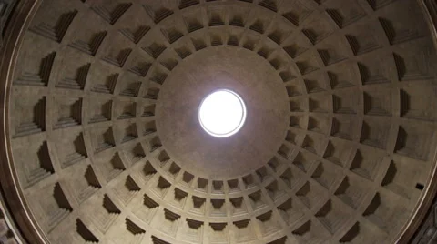 Rotating view of the Pantheon Dome Stock Footage 40020285