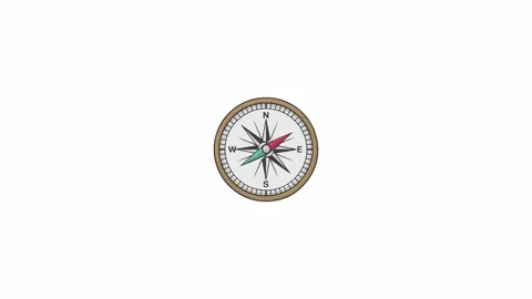 Rotating Vintage Compass Animation Icon 스톡 동영상 335118098