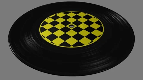 Rotating Vinyl DIsk with Black-White mask. Loop. Stock Footage 8684396