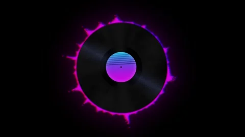 Rotating vinyl record on black background. Old technology Stock Footage 268576345
