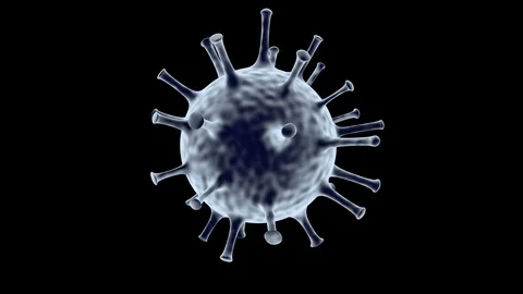 Rotating virus molecule on a black background Stock-Footage 125319945