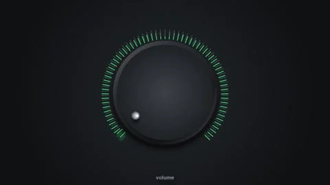 Rotating volume control knob with glowing green led indicator for audio int.. Stock Footage 346241771