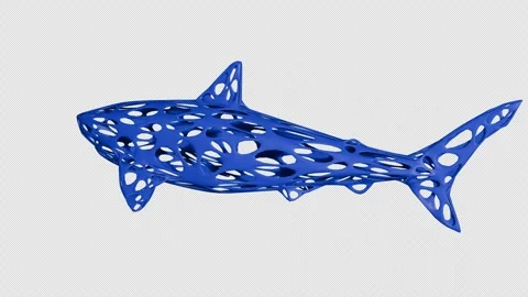 Rotating voronoi shark Stock Footage 294063355