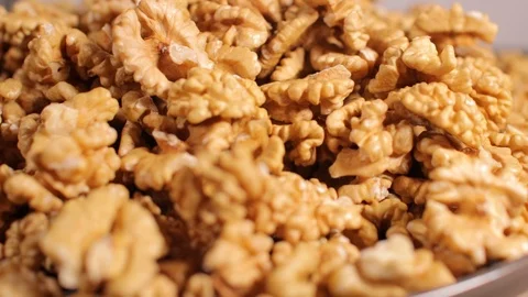 Rotating Walnut kernels Stock Footage 123180561
