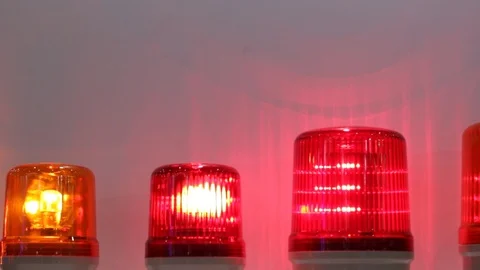 Rotating Warning  electrical lights;safety warning;siren lamp,emergeycy light Stock Footage 97345891