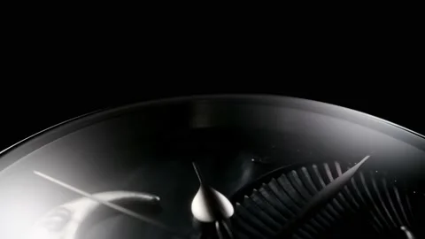 Rotating watch with moon, sun and second arrow Stock-Footage 152079398