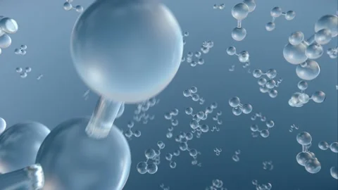 Rotating Water H2O molecule or atoms, Abstract structure for Science background Vidéo 220775027