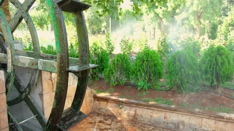Rotating water mill Stock Footage 242714687