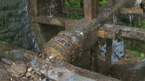 Rotating Water Mill Wheel Stock Footage 110839822
