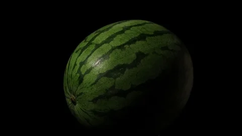 Rotating watermelon on black background Stock Footage 83677058