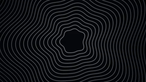 Rotating wavy white rings. Abstract seamless loop Stock Footage 341421973