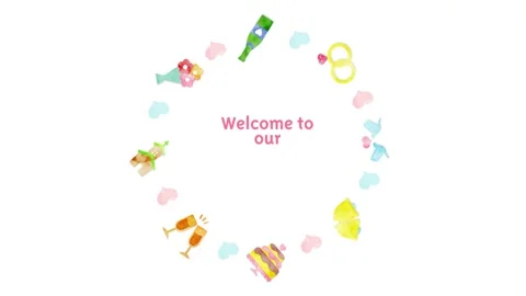 Rotating Wedding Icon Frame Stock Footage 309314269