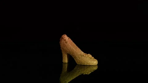 Rotating Wedding Shoe Stock Footage 159109376