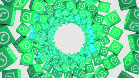 Rotating Whatsapp Icons On Alpha Video stock 165178372