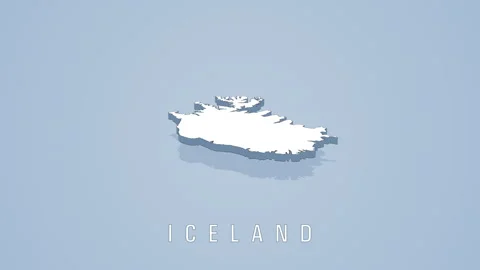 Rotating white 3d map of iceland on blue background Stock Footage 316256822