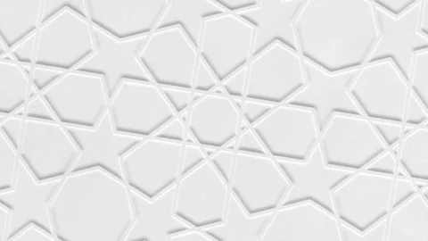 Rotating white arabic pattern, arabesque. Close-up of white abstract geometric Video stock 105163339