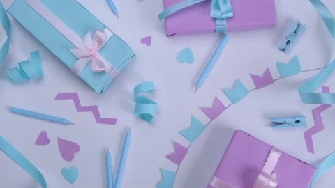Rotating white background  for birthday or party celebration, birthday Stock Footage 202091987