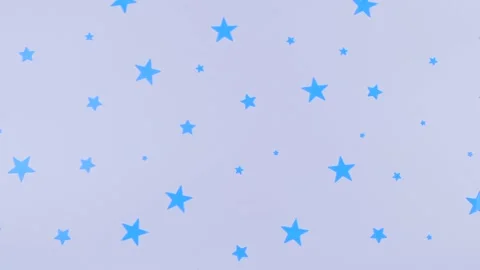 Rotating white background with blue stars, birthday or party concept.Children Stock Footage 198134311