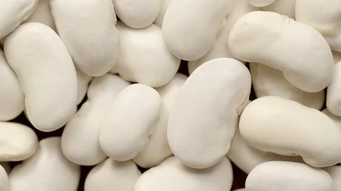 Rotating white beans shot from above Stock Footage 119201788