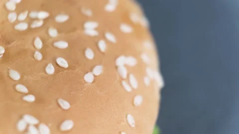 Rotating white bun for burger close-up Video stock 139916722