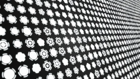 Rotating white circles interface elements animated background close up Stock Footage 119940340