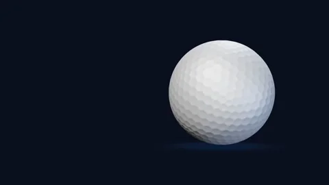 Rotating white golf ball spinning on a dark background. 4K 3D Render Stock Footage 344845976