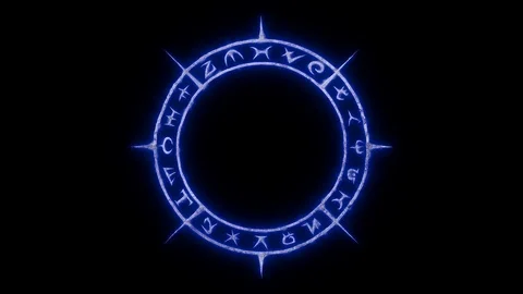 Rotating white occult circle with with stone texture and volume with mystical Stock Footage 115965728