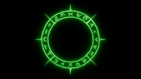 Rotating white occult circle with with stone texture and volume with mystical Stock Footage 115965756