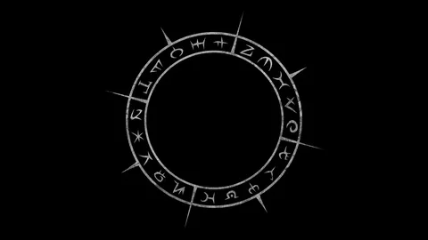 Rotating white occult circle with with stone texture and volume with mystical Stock Footage 115966339