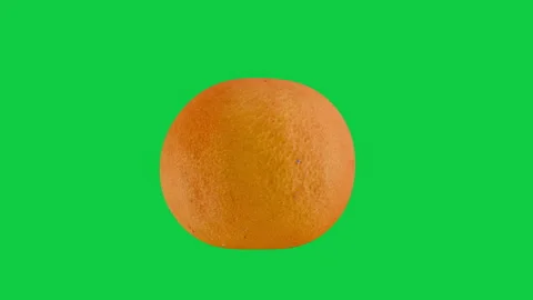 Rotating Whole Orange Citrus Fruit Isolated on Green Screen 3D Animation. Stock Footage 339751541