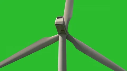 Rotating wind turbine with green screen background Stock Footage 86851352