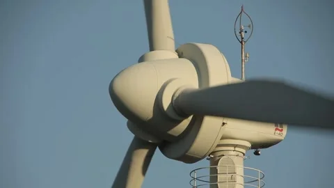 Rotating wind turbine,close up. Stock Footage 247641747