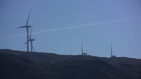 Rotating Wind Turbines Stock Footage 42002329
