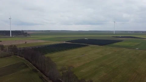 Rotating windmill from the drone point of view Stockbeeldmateriaal 237115127